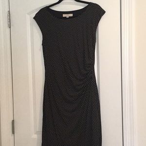 Loft dress—black with all over tiny off white pattern.